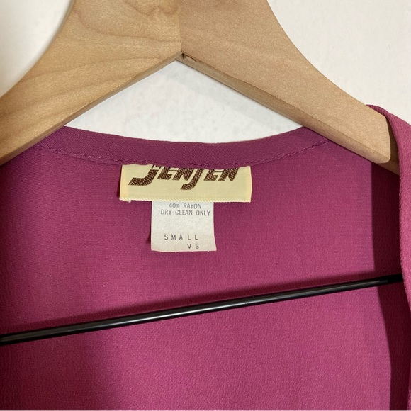 Jen Jen Vintage Women’s S Mauve Purple Open Front Sleeveless Vest Lightweight - Picture 5 of 5